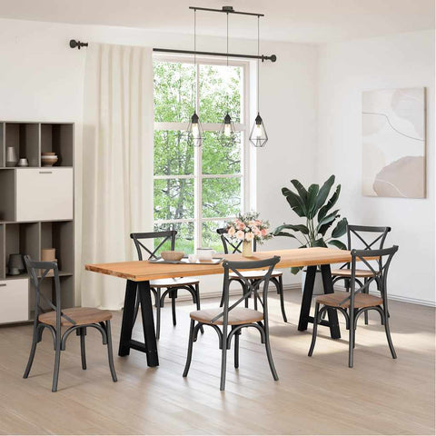 vidaXL Dining Table Legs A-Shaped 2 pcs Black 60x(72-73) cm Steel