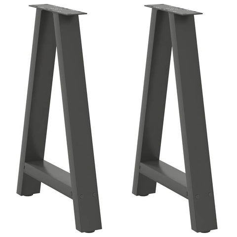 vidaXL Dining Table Legs A-Shaped 2 pcs Anthracite 60x(72-73) cm Steel