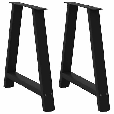 vidaXL Dining Table Legs A-Shaped 2 pcs Black 70x(72-73) cm Steel