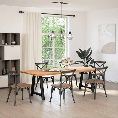 vidaXL Dining Table Legs A-Shaped 2 pcs Black 70x(72-73) cm Steel