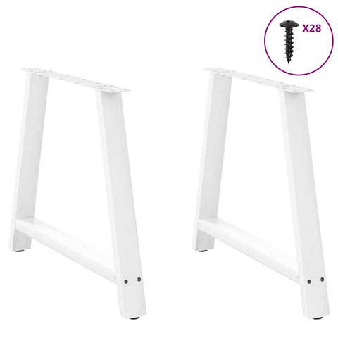 vidaXL Coffee Table Legs A-Shaped 2 pcs White 90x(72-73) cm Steel