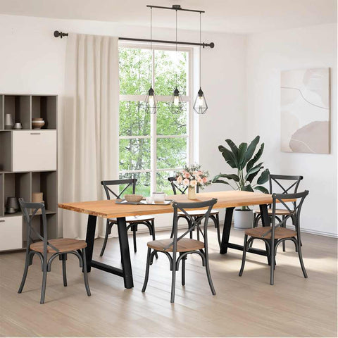 vidaXL Dining Table Legs A-Shaped 2 pcs Black 100x(72-73) cm Steel