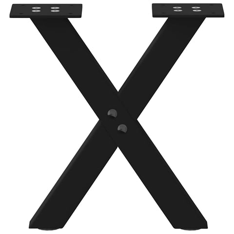 vidaXL Coffee Table Legs X-Shaped 2 pcs Black 30x(30-31) cm Steel