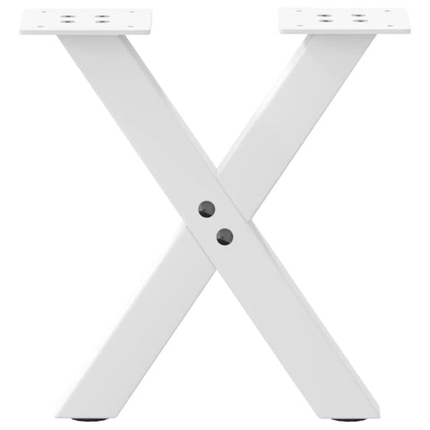 vidaXL Coffee Table Legs X-Shaped 2 pcs White 30x(30-31) cm Steel