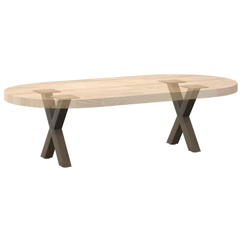 vidaXL Coffee Table Legs X-Shaped 2 pcs Natural Steel 30x(30-31) cm Steel