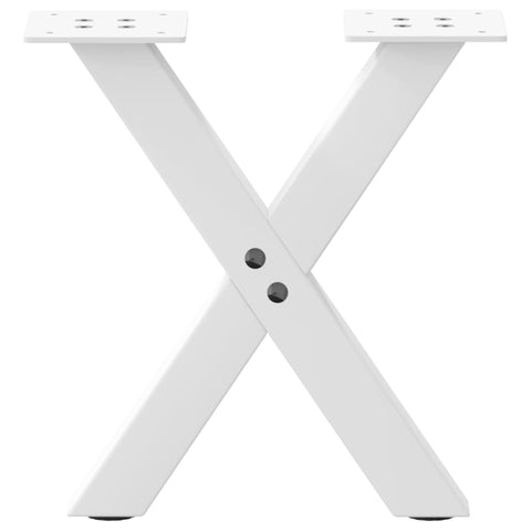 vidaXL Coffee Table Legs X-Shaped 2 pcs White 37x(30-31) cm Steel