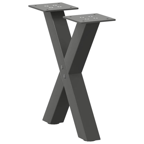 vidaXL Coffee Table Legs X-Shaped 2 pcs Anthracite 37x(30-31) cm Steel