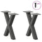 vidaXL Coffee Table Legs X-Shaped 2 pcs Anthracite 37x(30-31) cm Steel