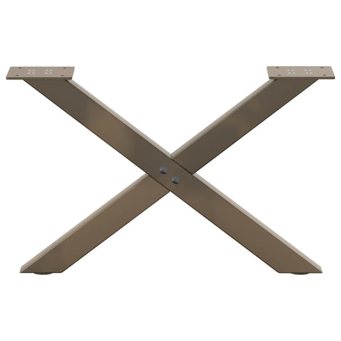 vidaXL Coffee Table Legs X-Shaped 2 pcs Natural Steel 50x(30-31) cm Steel