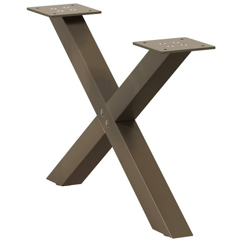 vidaXL Coffee Table Legs X-Shaped 2 pcs Natural Steel 50x(30-31) cm Steel