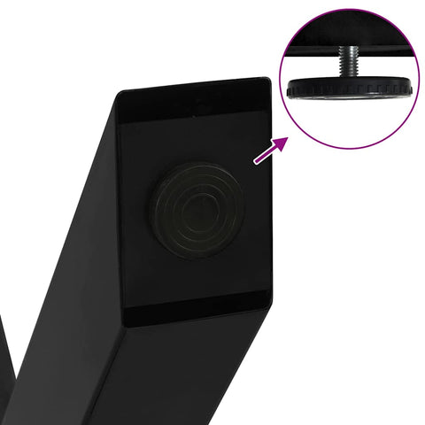 vidaXL Coffee Table Legs X-Shaped 2 pcs Black 60x(30-31) cm Steel