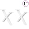 vidaXL Coffee Table Legs X-Shaped 2 pcs White 60x(30-31) cm Steel