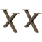vidaXL Coffee Table Legs X-Shaped 2 pcs Natural Steel 60x(30-31) cm Steel