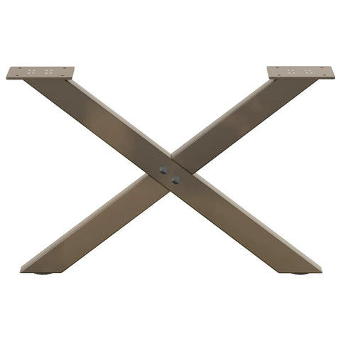 vidaXL Coffee Table Legs X-Shaped 2 pcs Natural Steel 60x(30-31) cm Steel