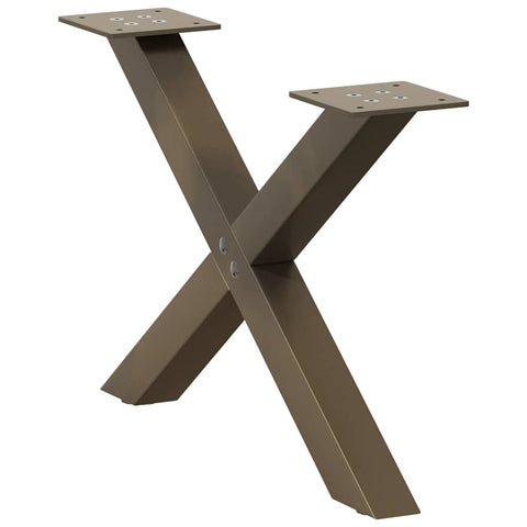 vidaXL Coffee Table Legs X-Shaped 2 pcs Natural Steel 60x(30-31) cm Steel