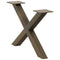 vidaXL Coffee Table Legs X-Shaped 2 pcs Natural Steel 60x(30-31) cm Steel