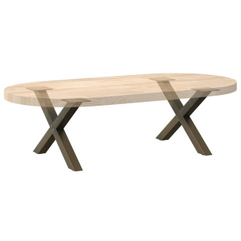 vidaXL Coffee Table Legs X-Shaped 2 pcs Natural Steel 60x(30-31) cm Steel