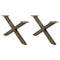 vidaXL Coffee Table Legs X-Shaped 2 pcs Natural Steel 70x(30-31) cm Steel