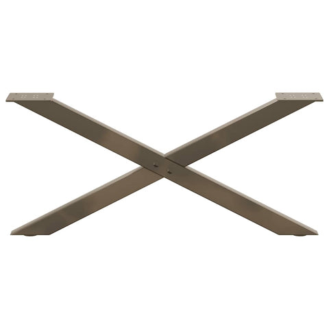vidaXL Coffee Table Legs X-Shaped 2 pcs Natural Steel 70x(30-31) cm Steel