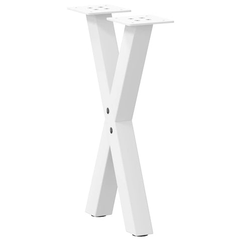 vidaXL Coffee Table Legs X-Shaped 2 pcs White 28x(42-43) cm Steel