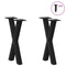 vidaXL Coffee Table Legs X-Shaped 2 pcs Black 38x(42-43) cm Steel