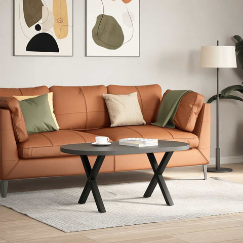 vidaXL Coffee Table Legs X-Shaped 2 pcs Black 50x(42-43) cm Steel