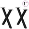 vidaXL Coffee Table Legs X-Shaped 2 pcs Black 50x(42-43) cm Steel