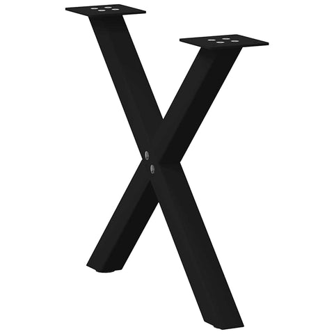 vidaXL Coffee Table Legs X-Shaped 2 pcs Black 50x(42-43) cm Steel
