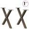 vidaXL Coffee Table Legs X-Shaped 2 pcs Natural Steel 50x(42-43) cm Steel