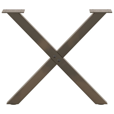 vidaXL Coffee Table Legs X-Shaped 2 pcs Natural Steel 50x(42-43) cm Steel