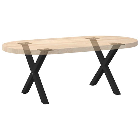 vidaXL Coffee Table Legs X-Shaped 2 pcs Black 60x(42-43) cm Steel