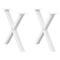 vidaXL Coffee Table Legs X-Shaped 2 pcs White 60x(42-43) cm Steel