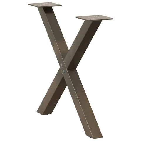 vidaXL Coffee Table Legs X-Shaped 2 pcs Natural Steel 60x(42-43) cm Steel