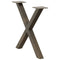 vidaXL Coffee Table Legs X-Shaped 2 pcs Natural Steel 60x(42-43) cm Steel