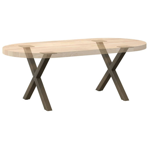 vidaXL Coffee Table Legs X-Shaped 2 pcs Natural Steel 60x(42-43) cm Steel
