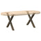 vidaXL Coffee Table Legs X-Shaped 2 pcs Natural Steel 60x(42-43) cm Steel