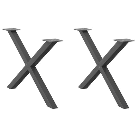 vidaXL Coffee Table Legs X-Shaped 2 pcs Anthracite 70x(42-43) cm Steel