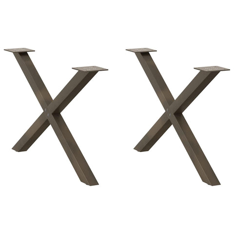 vidaXL Coffee Table Legs X-Shaped 2 pcs Natural Steel 70x(42-43) cm Steel