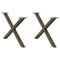 vidaXL Coffee Table Legs X-Shaped 2 pcs Natural Steel 70x(42-43) cm Steel