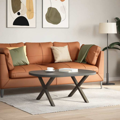 vidaXL Coffee Table Legs X-Shaped 2 pcs Natural Steel 70x(42-43) cm Steel