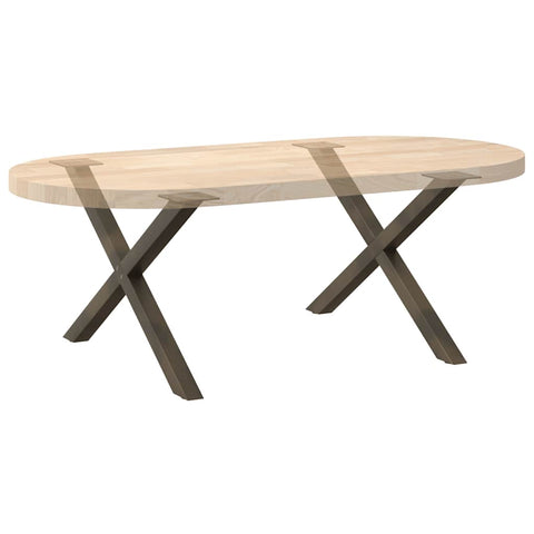 vidaXL Coffee Table Legs X-Shaped 2 pcs Natural Steel 70x(42-43) cm Steel