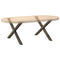 vidaXL Coffee Table Legs X-Shaped 2 pcs Natural Steel 70x(42-43) cm Steel