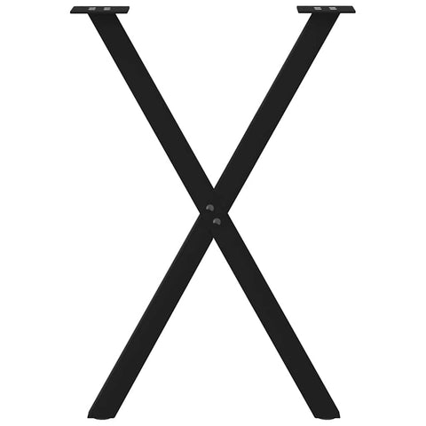 vidaXL Dining Table Legs X-Shaped 2 pcs Black 50x(72-73) cm Steel
