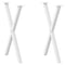 vidaXL Dining Table Legs X-Shaped 2 pcs White 50x(72-73) cm Steel