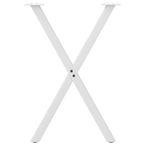 vidaXL Dining Table Legs X-Shaped 2 pcs White 50x(72-73) cm Steel