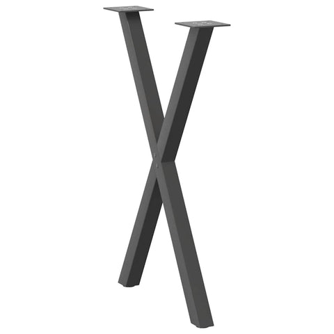 vidaXL Dining Table Legs X-Shaped 2 pcs Anthracite 50x(72-73) cm Steel
