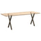 vidaXL Dining Table Legs X-Shaped 2 pcs Natural Steel 50x(72-73) cm Steel