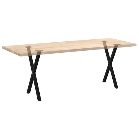 vidaXL Dining Table Legs X-Shaped 2 pcs Black 57x(72-73) cm Steel