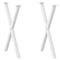 vidaXL Dining Table Legs X-Shaped 2 pcs White 57x(72-73) cm Steel