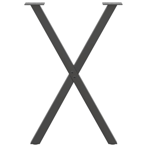 vidaXL Dining Table Legs X-Shaped 2 pcs Anthracite 57x(72-73) cm Steel